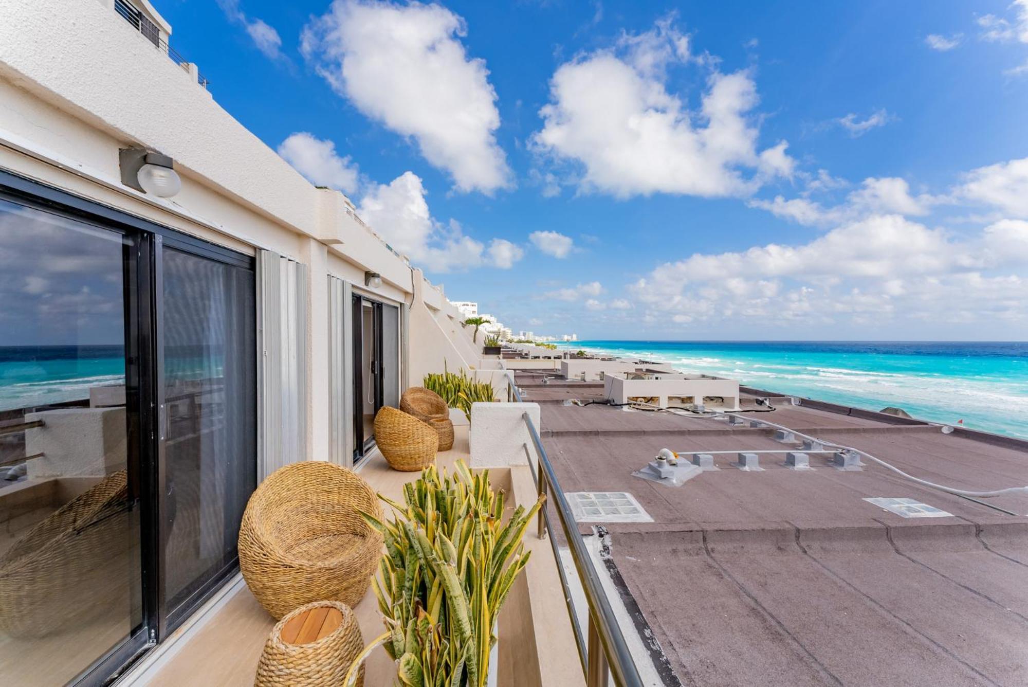 Amazing Caribbean Ocean View At Villas Marlin In Cancun Cancún Exterior foto